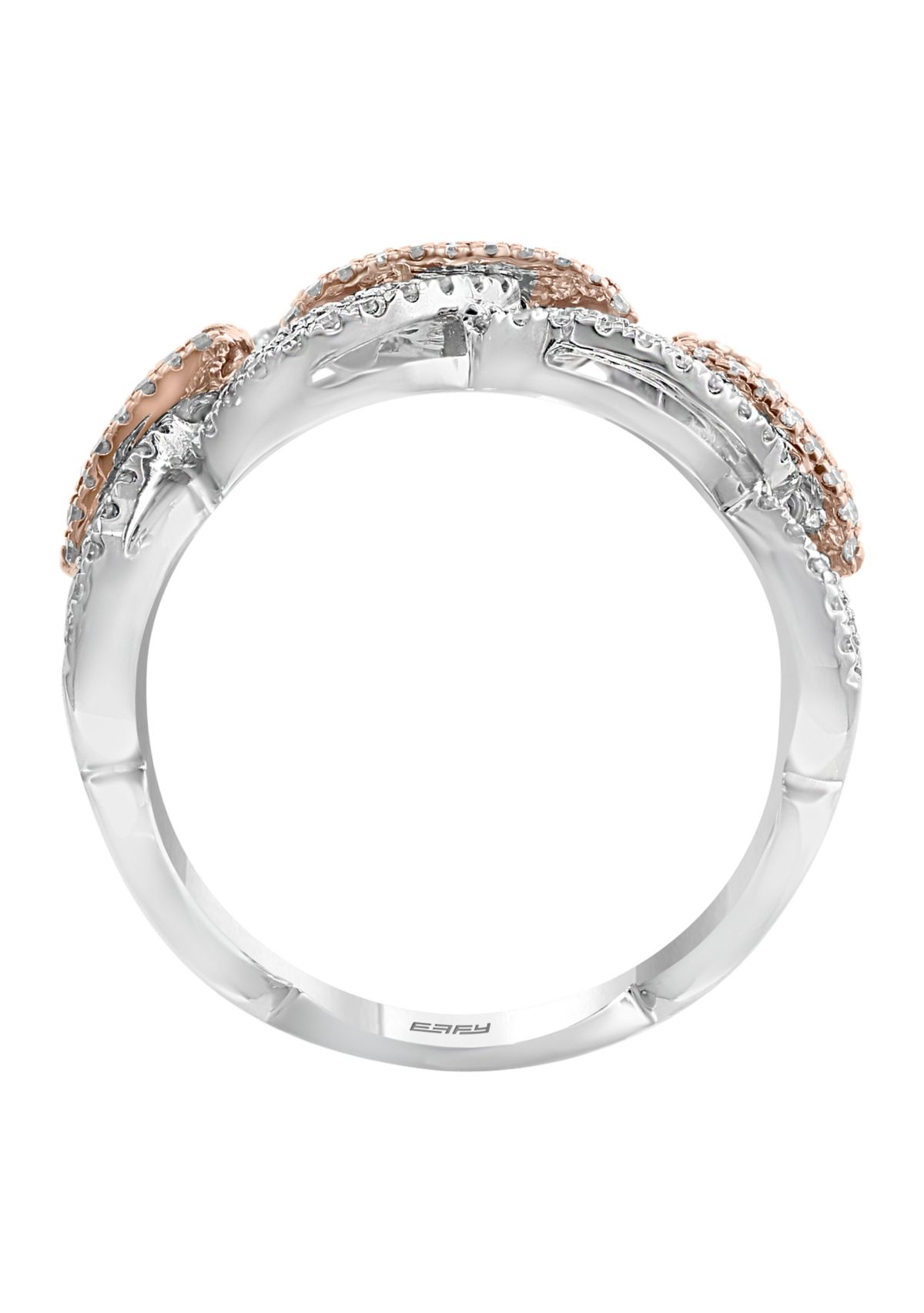 14K White and Rose Gold Diamond, Natural Ruby Ring