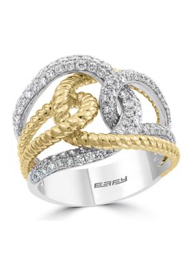 Effy 7/8 Ct. T.w. Diamond Ring In 14K Two Tone Gold