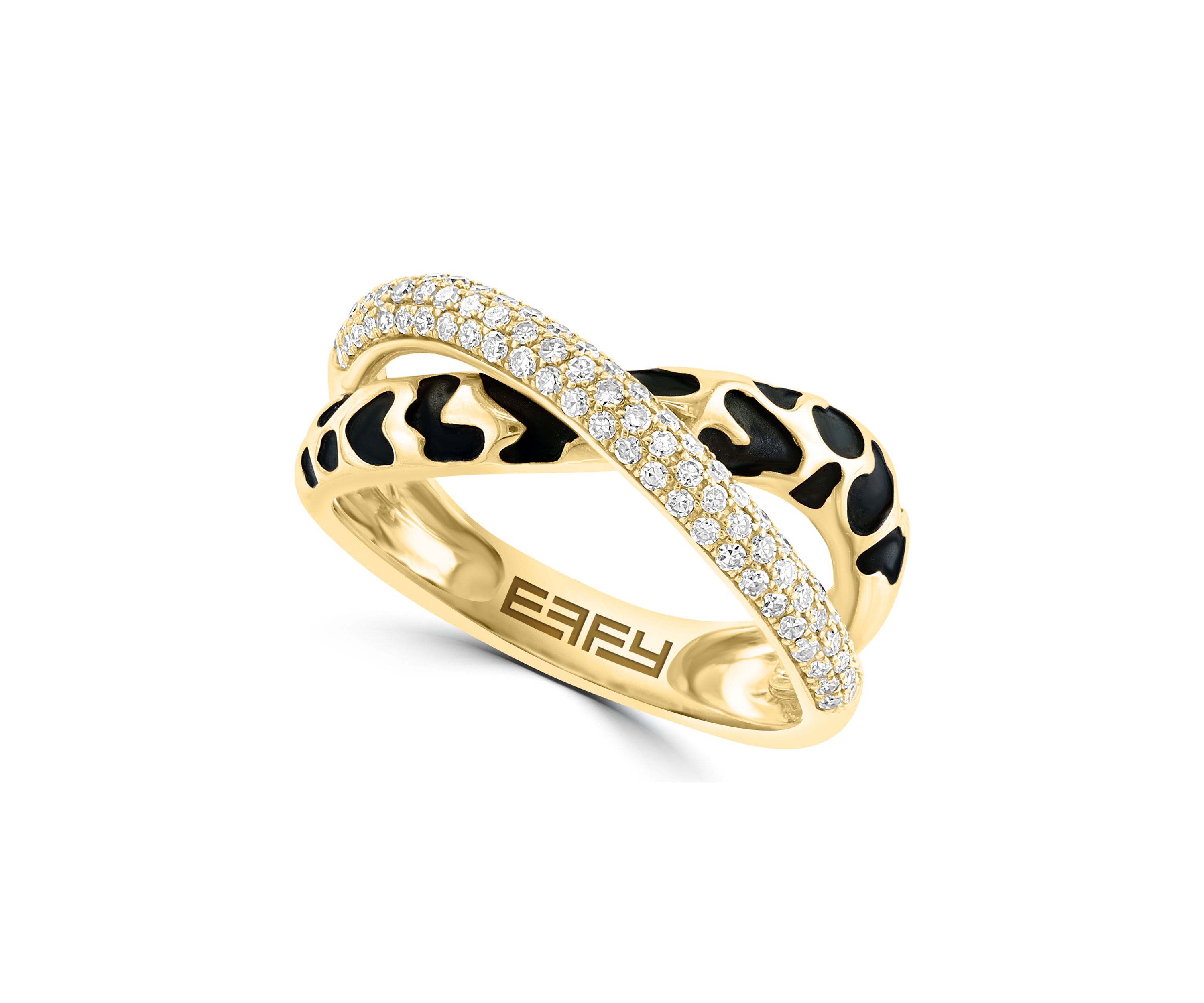 1/3 ct. t.w. Diamond Panther Print Crossover Ring in 14K Yellow Gold  