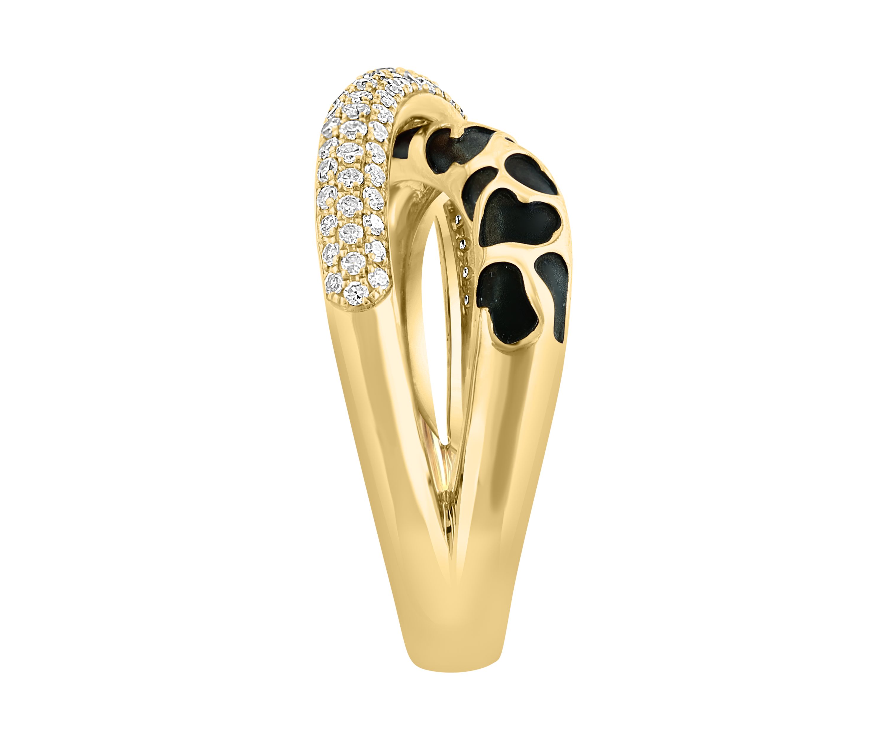1/3 ct. t.w. Diamond Panther Print Crossover Ring in 14K Yellow Gold  