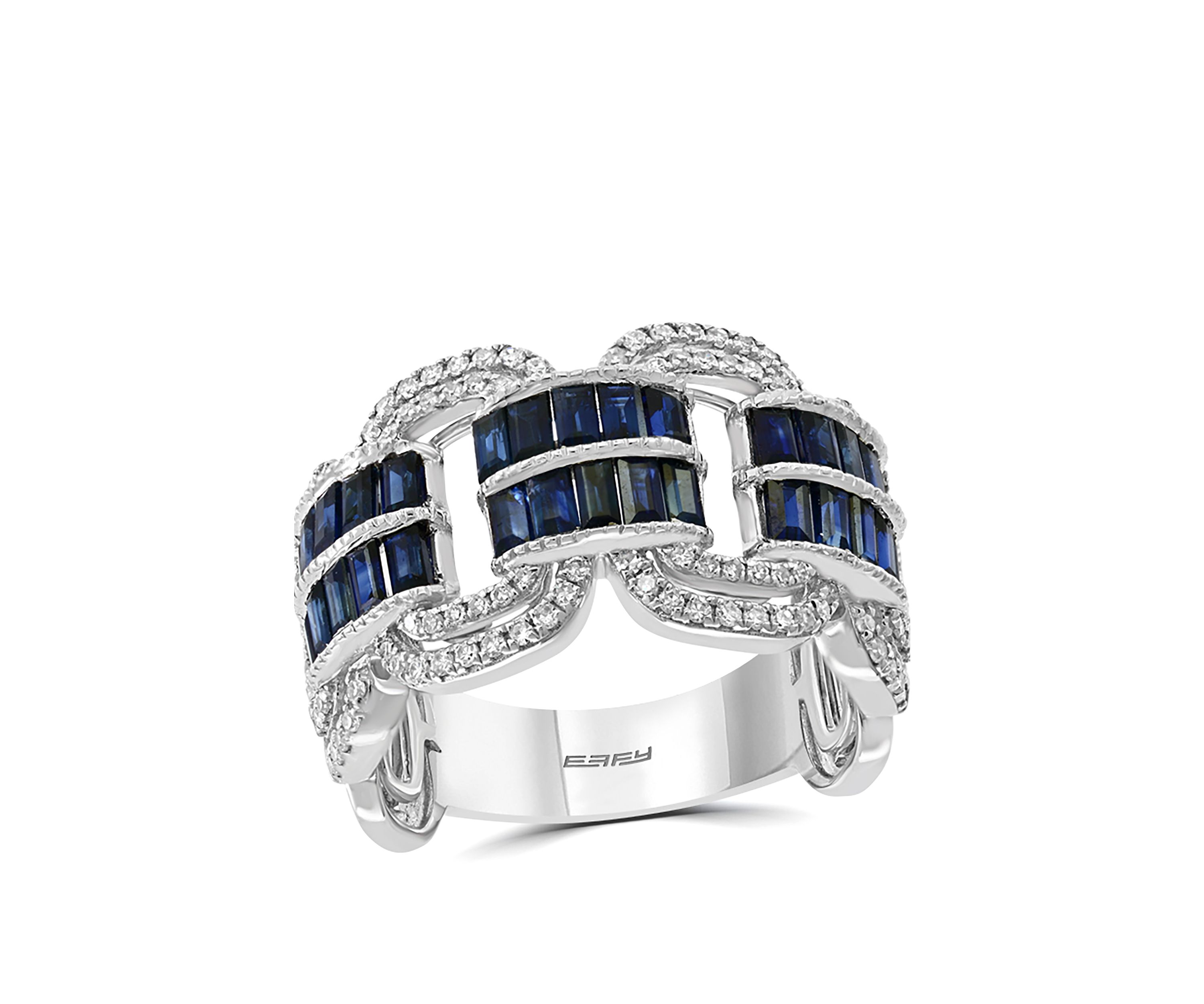 3/8 ct. t.w. Diamond and 1.85 ct. t.w. Natural Sapphire Ring in 14k White Gold