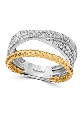 Effy 3/8 Ct. T.w. Diamond Ring In 14K Two-Tone Gold