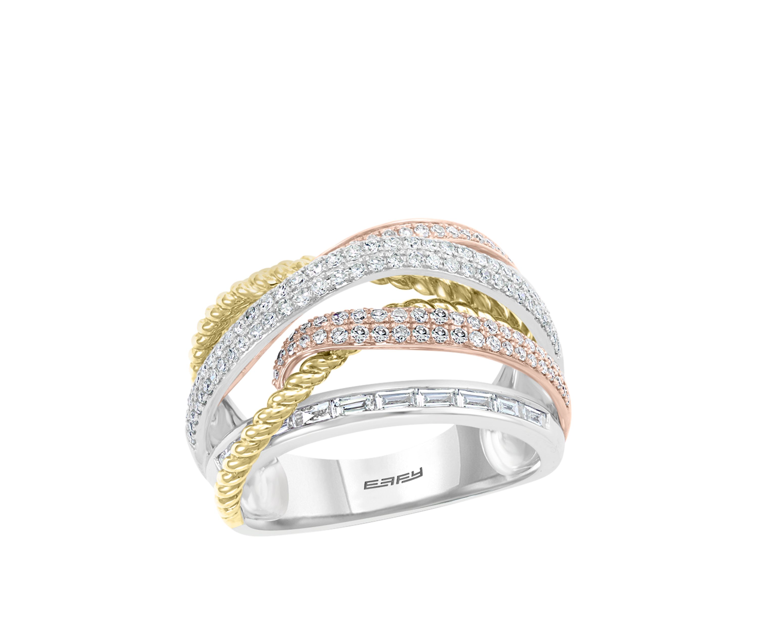 3/4 ct. t.w. Diamond Ring in 14K Tri Color Gold