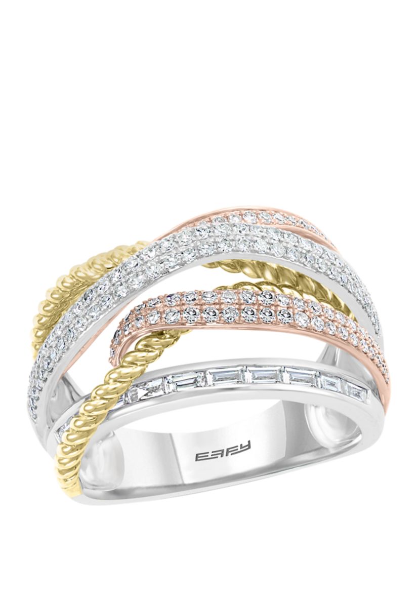 3/4 ct. t.w. Diamond Ring in 14K Tri Color Gold