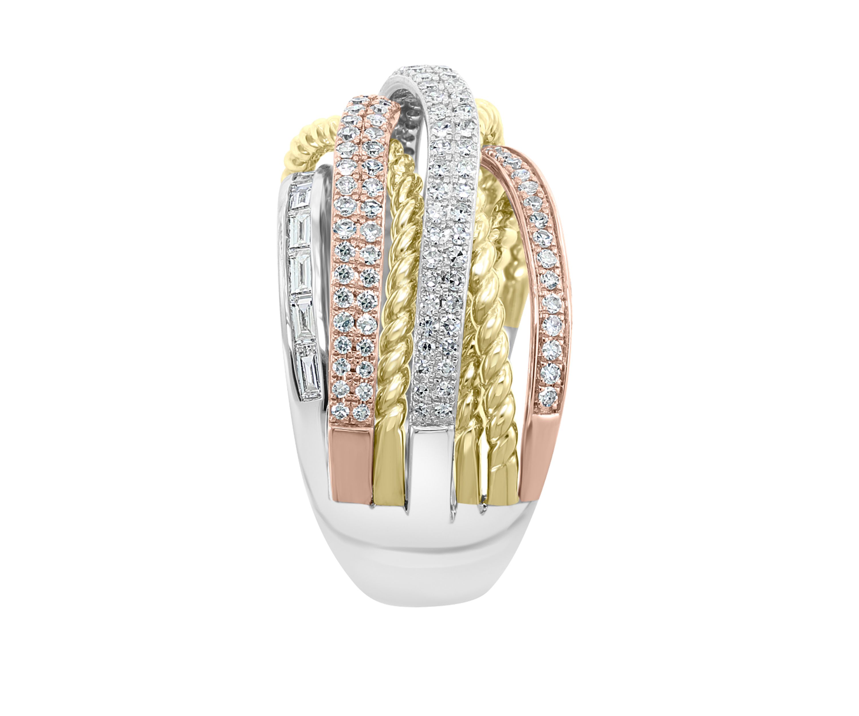 3/4 ct. t.w. Diamond Ring in 14K Tri Color Gold