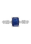 1.05 Sapphire and 1/4 ct. t.w. Diamond Ring in 14K White Gold 