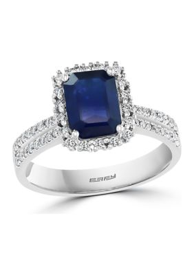 Effy 1.52 Ct. T.w. Sapphire And 1/3 Ct. T.w. Diamond Ring In 14K White Gold