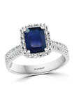 1.52 ct. t.w. Sapphire and 1/3 ct. t.w. Diamond Ring in 14K White Gold