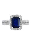 1.52 ct. t.w. Sapphire and 1/3 ct. t.w. Diamond Ring in 14K White Gold