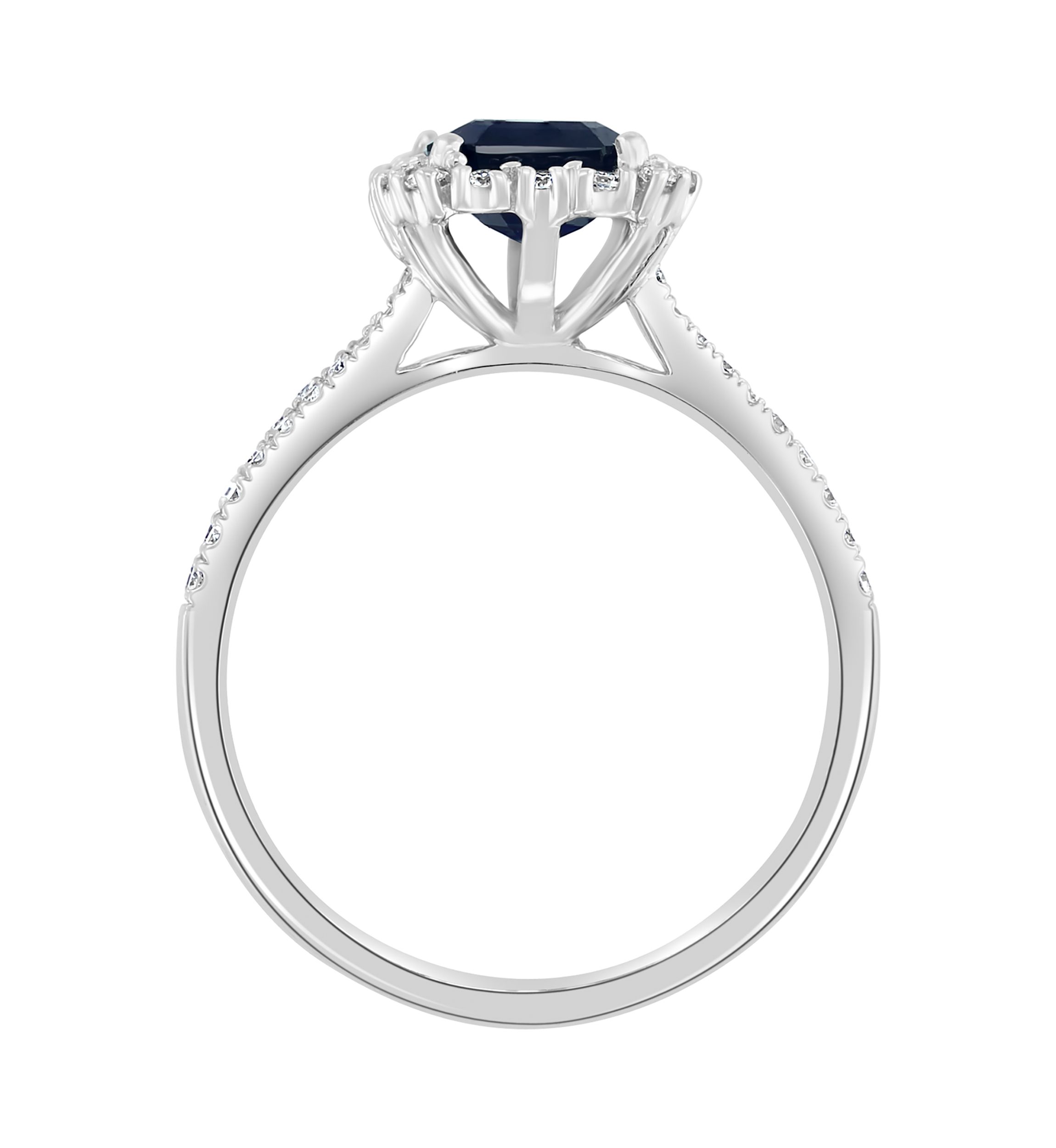 1.52 ct. t.w. Sapphire and 1/3 ct. t.w. Diamond Ring in 14K White Gold