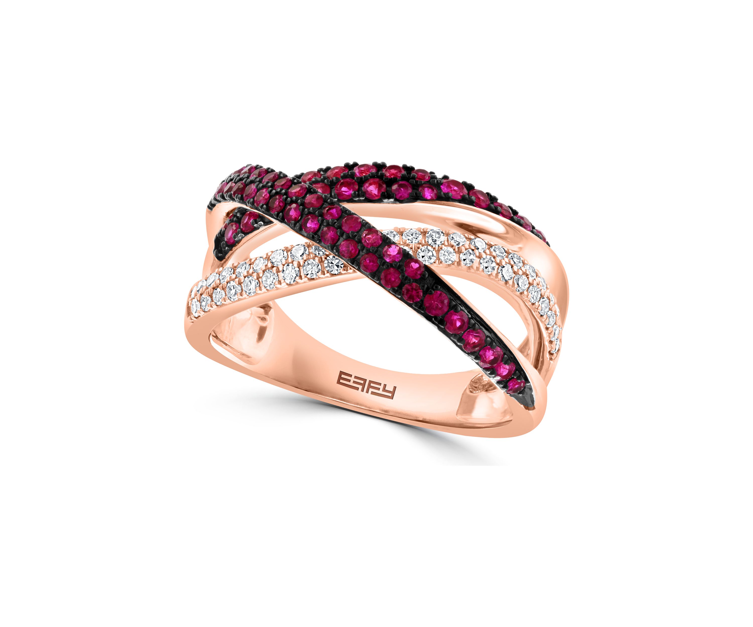 1/5 ct. t.w. Diamond and Ruby Ring in 14K Rose Gold