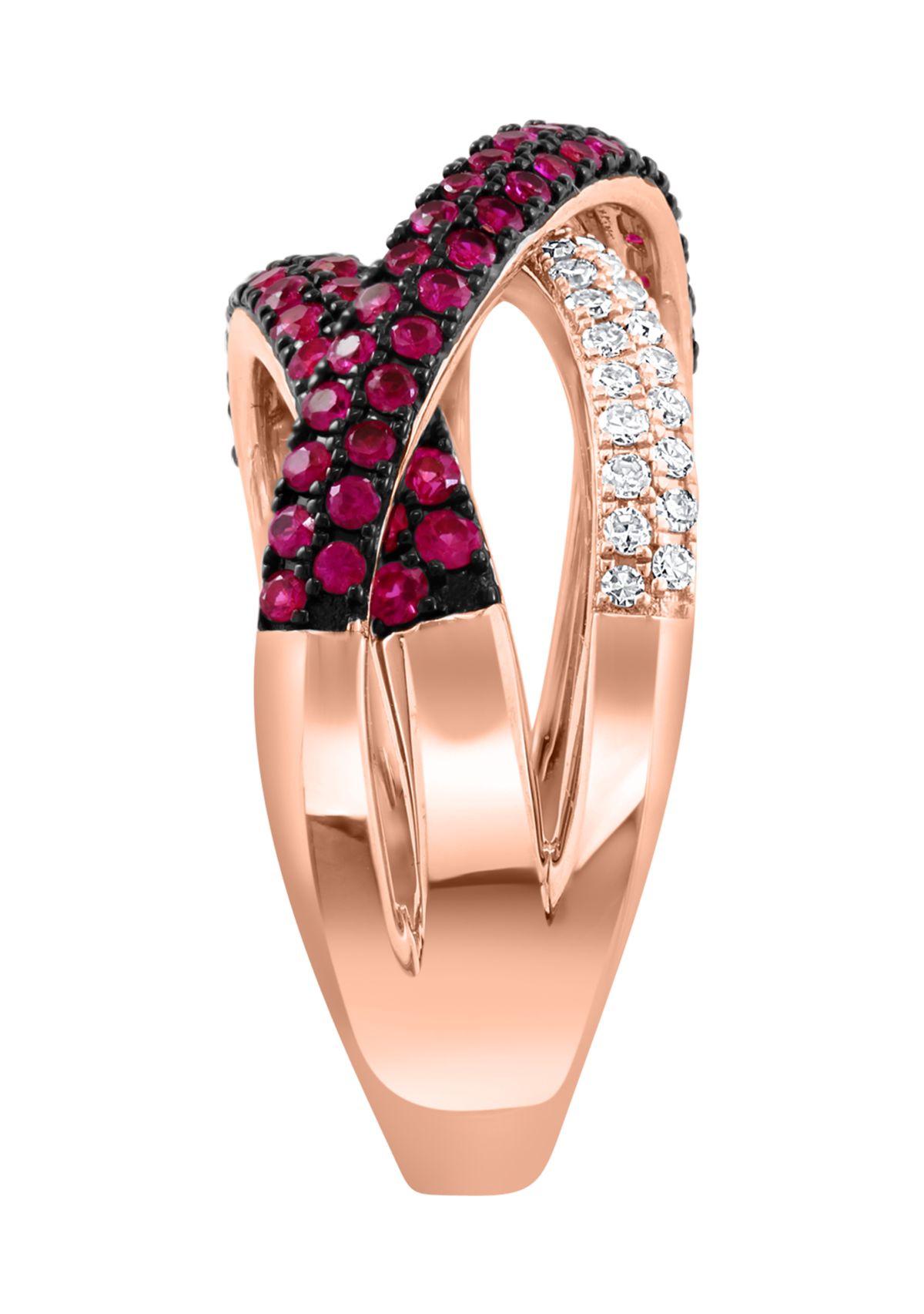1/5 ct. t.w. Diamond and Ruby Ring in 14K Rose Gold