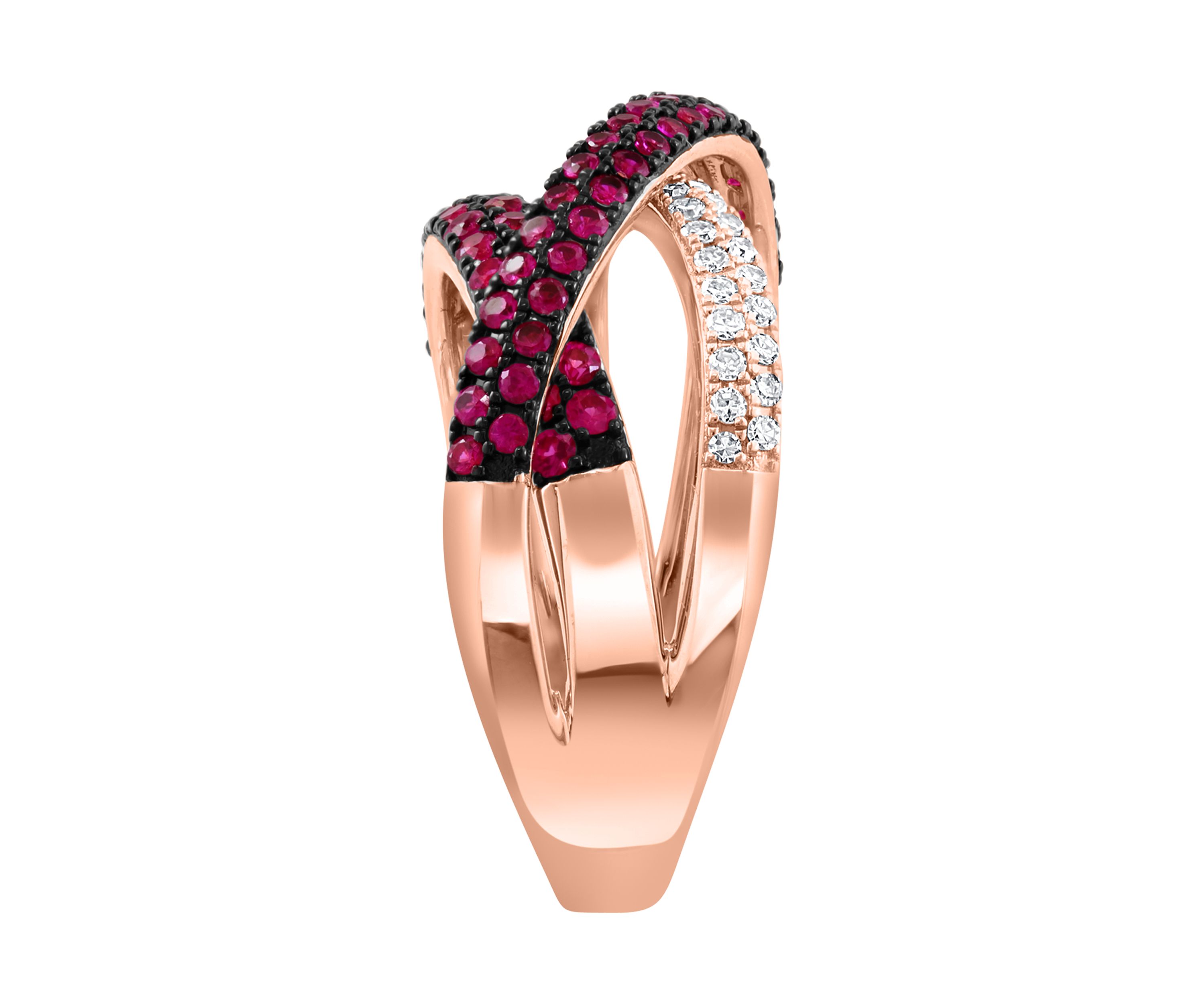 1/5 ct. t.w. Diamond and Ruby Ring in 14K Rose Gold