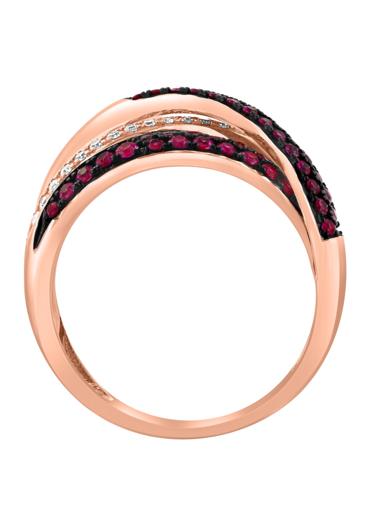 1/5 ct. t.w. Diamond and Ruby Ring in 14K Rose Gold