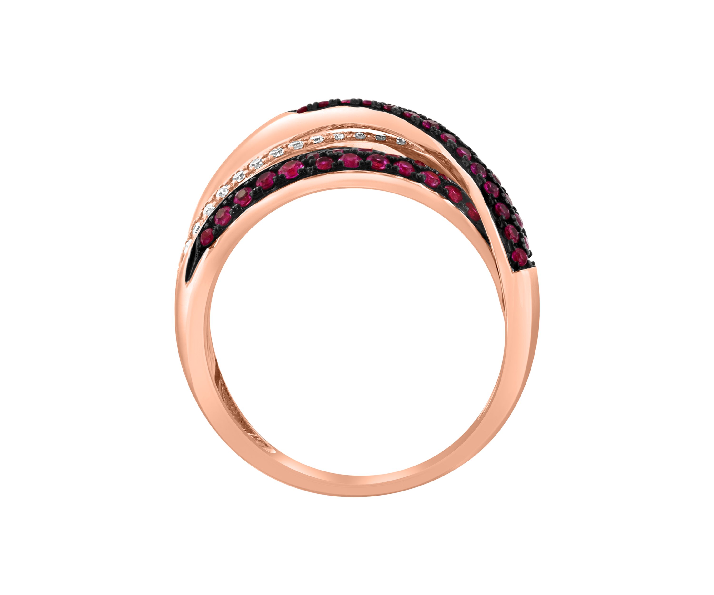 1/5 ct. t.w. Diamond and Ruby Ring in 14K Rose Gold