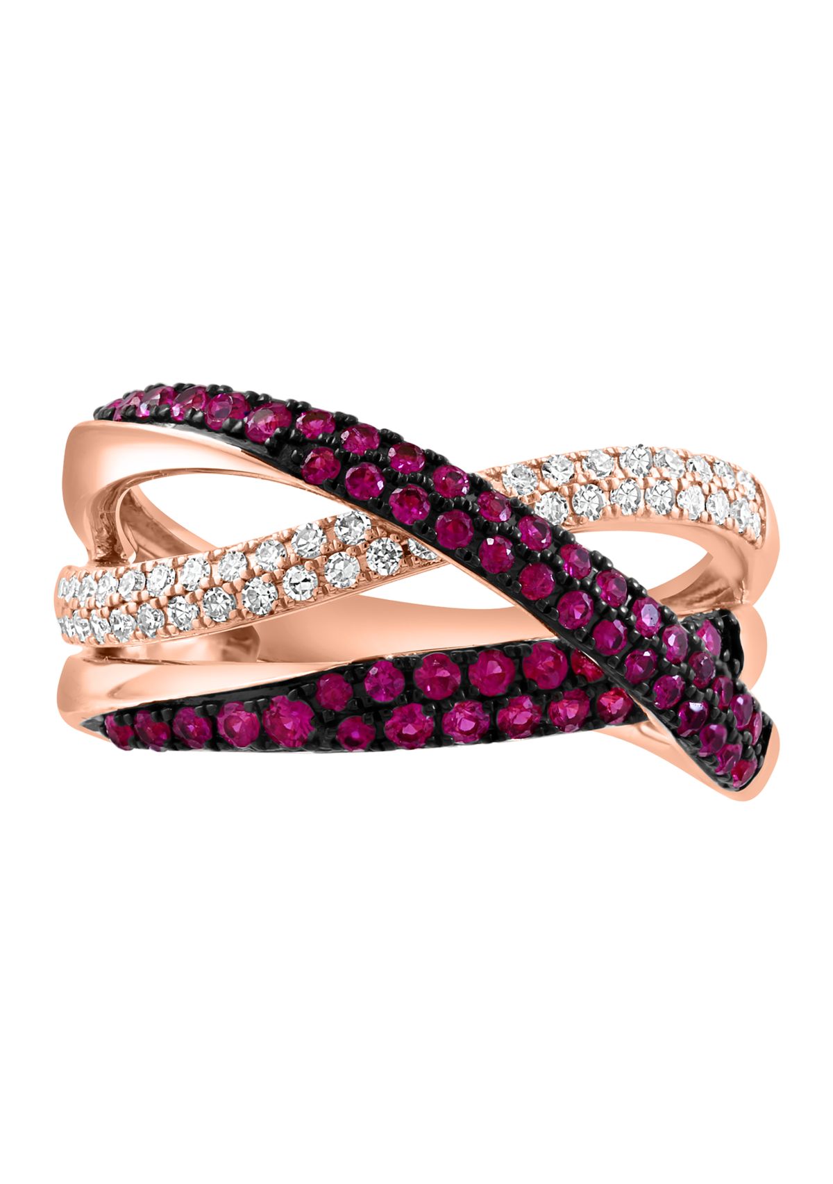 1/5 ct. t.w. Diamond and Ruby Ring in 14K Rose Gold