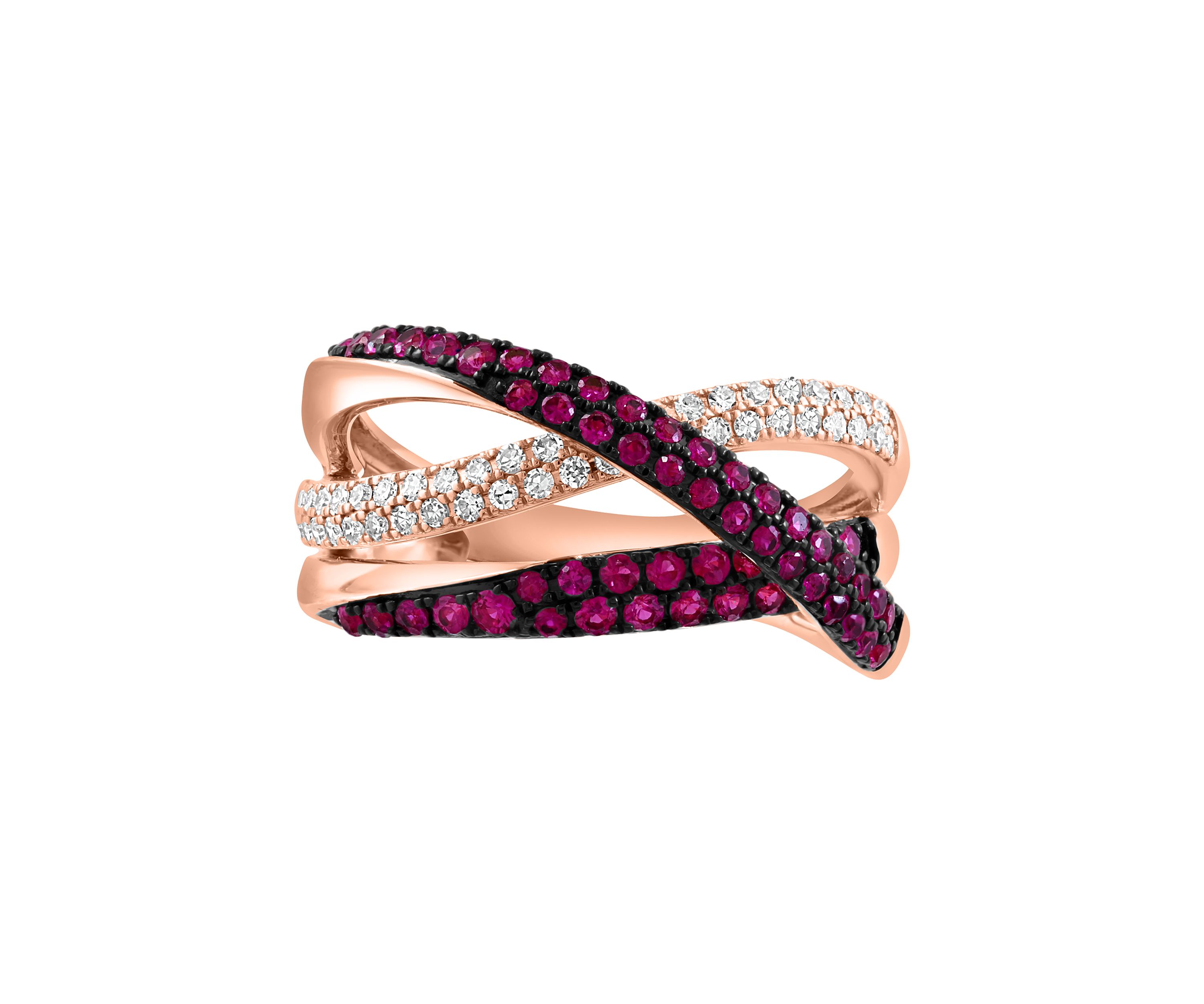 1/5 ct. t.w. Diamond and Ruby Ring in 14K Rose Gold