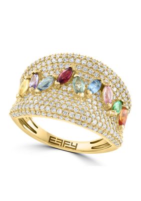 Effy 14K Yellow Gold Diamond Multi Ring, 7 -  0191120743875