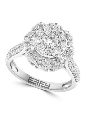 Effy 1 Ct. T.w. Diamond Round Cluster Ring In 14K White Gold