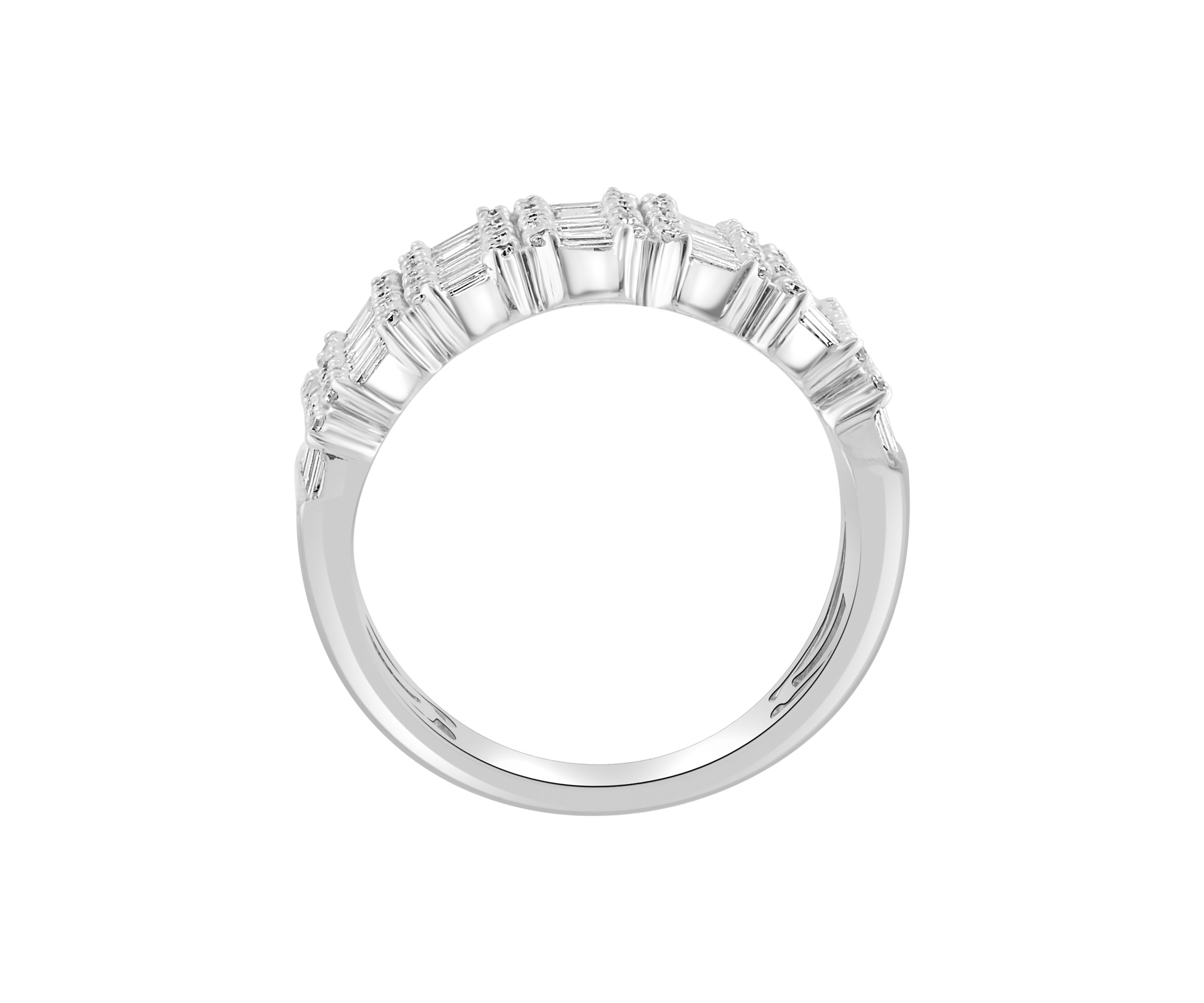 1.04 ct. t.w. Diamond 3 Row Band in 14K White Gold
