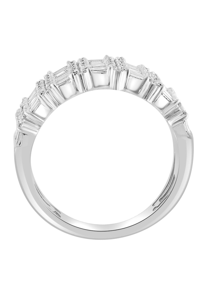 1.04 ct. t.w. Diamond 3 Row Band in 14K White Gold