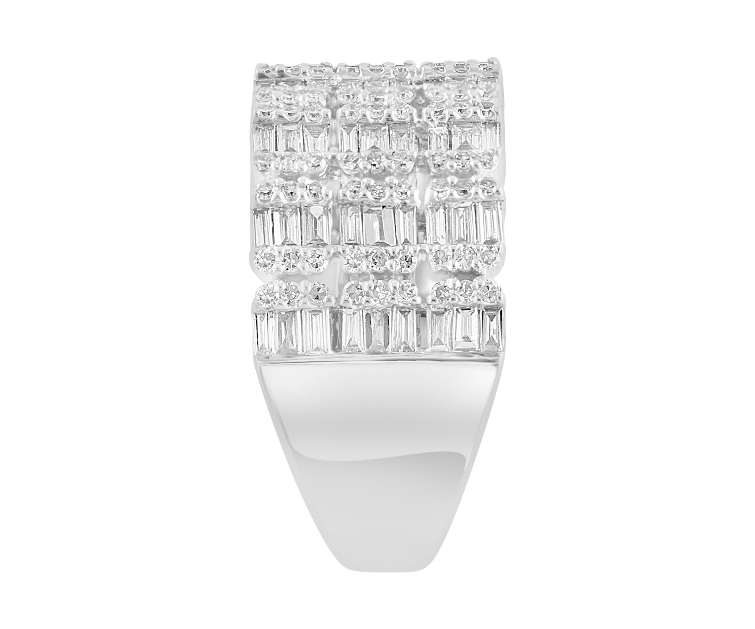 1.04 ct. t.w. Diamond 3 Row Band in 14K White Gold