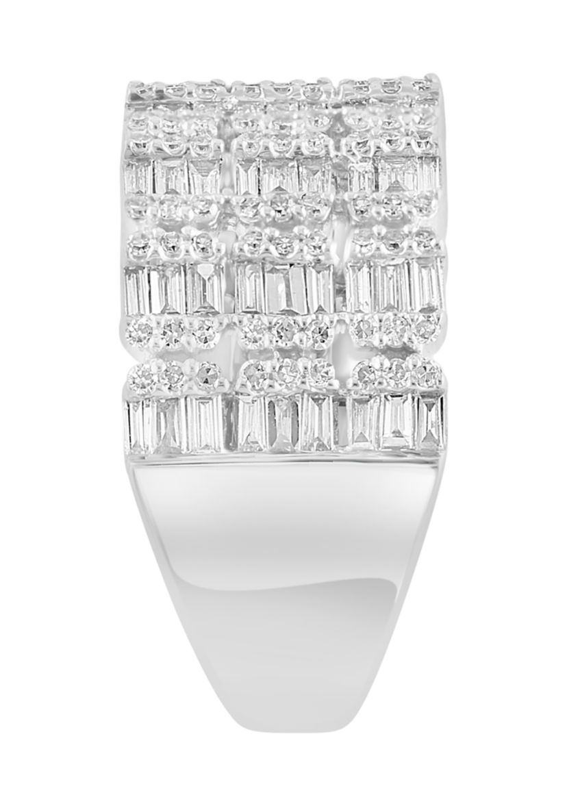 1.04 ct. t.w. Diamond 3 Row Band in 14K White Gold