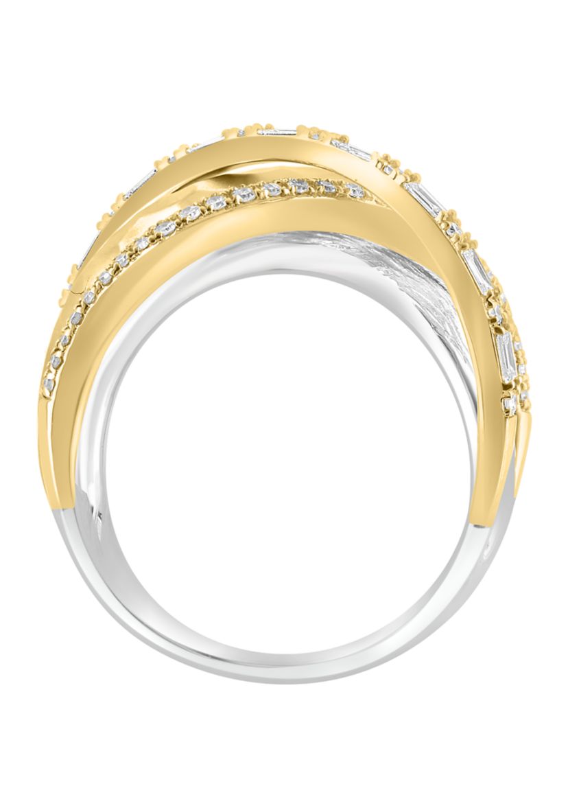 1/2 ct. t.w. Diamond Band Ring in 14K White and Yellow Gold