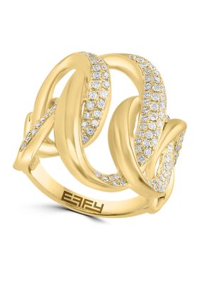 Effy 5/8 Ct. T.w. Diamond Ring In 14K Yellow Gold, 7 -  0191120838878