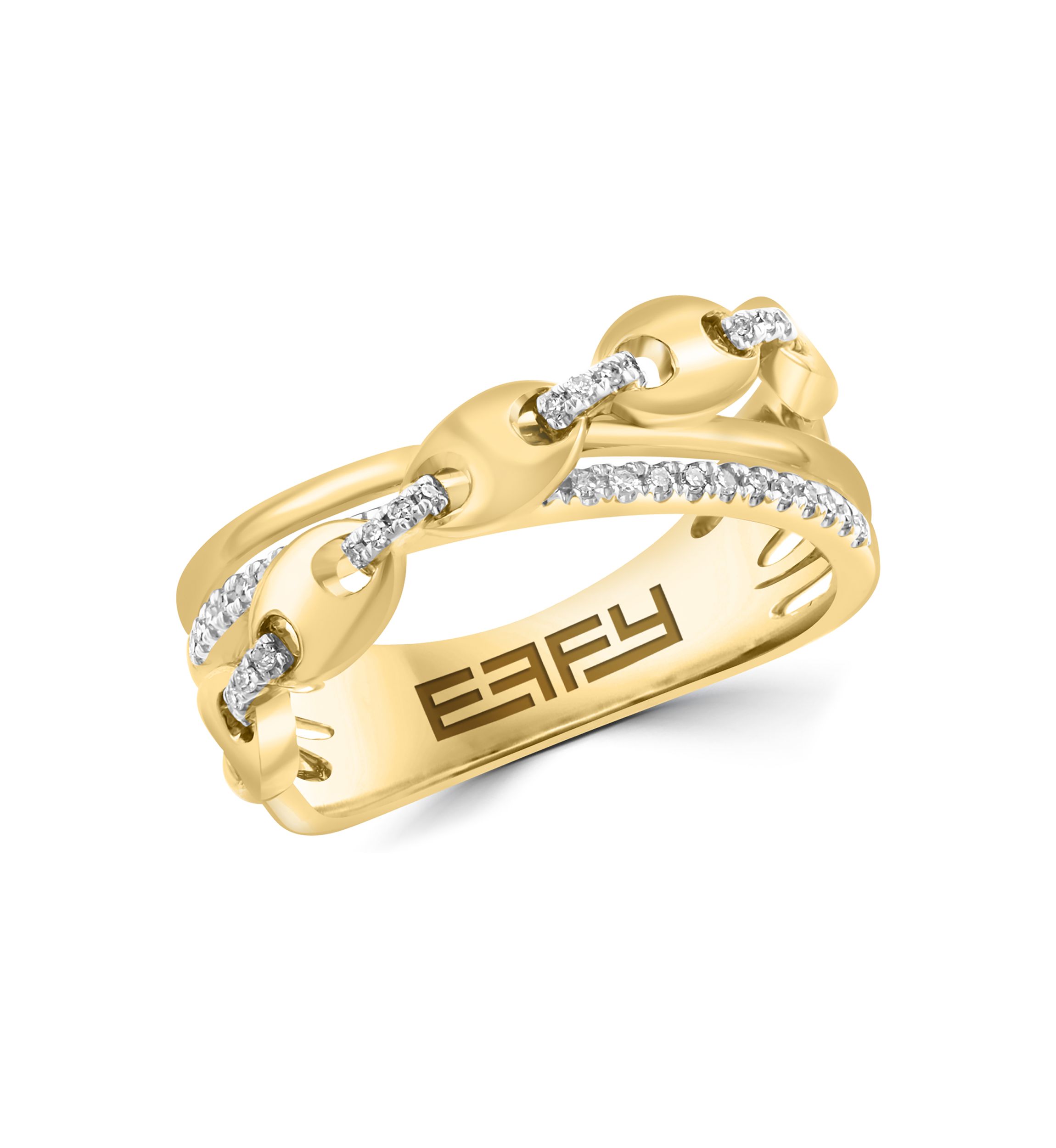 1/6 ct. t.w. Diamond Crossover Ring in Gold Over Silver