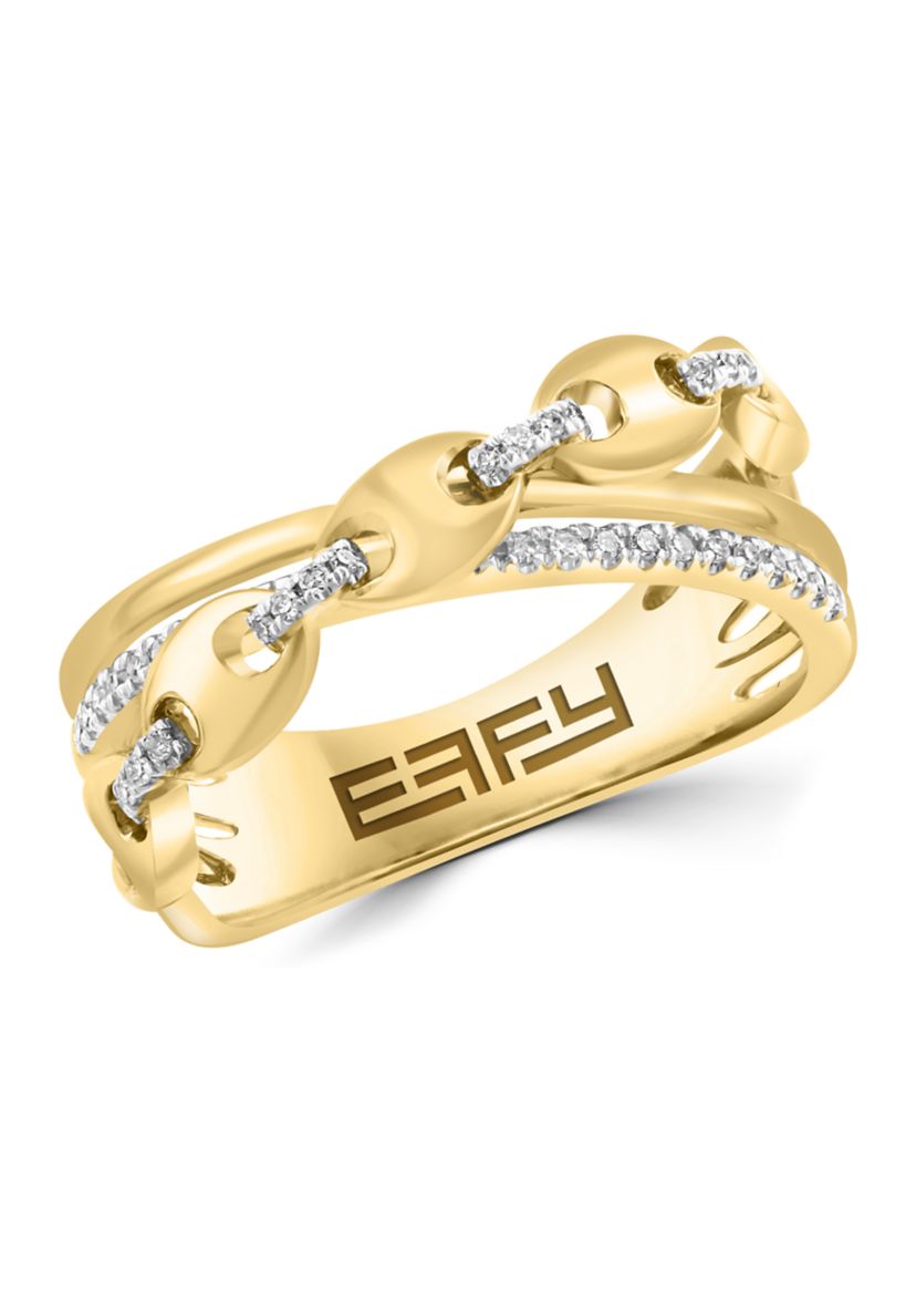 1/6 ct. t.w. Diamond Crossover Ring in Gold Over Silver