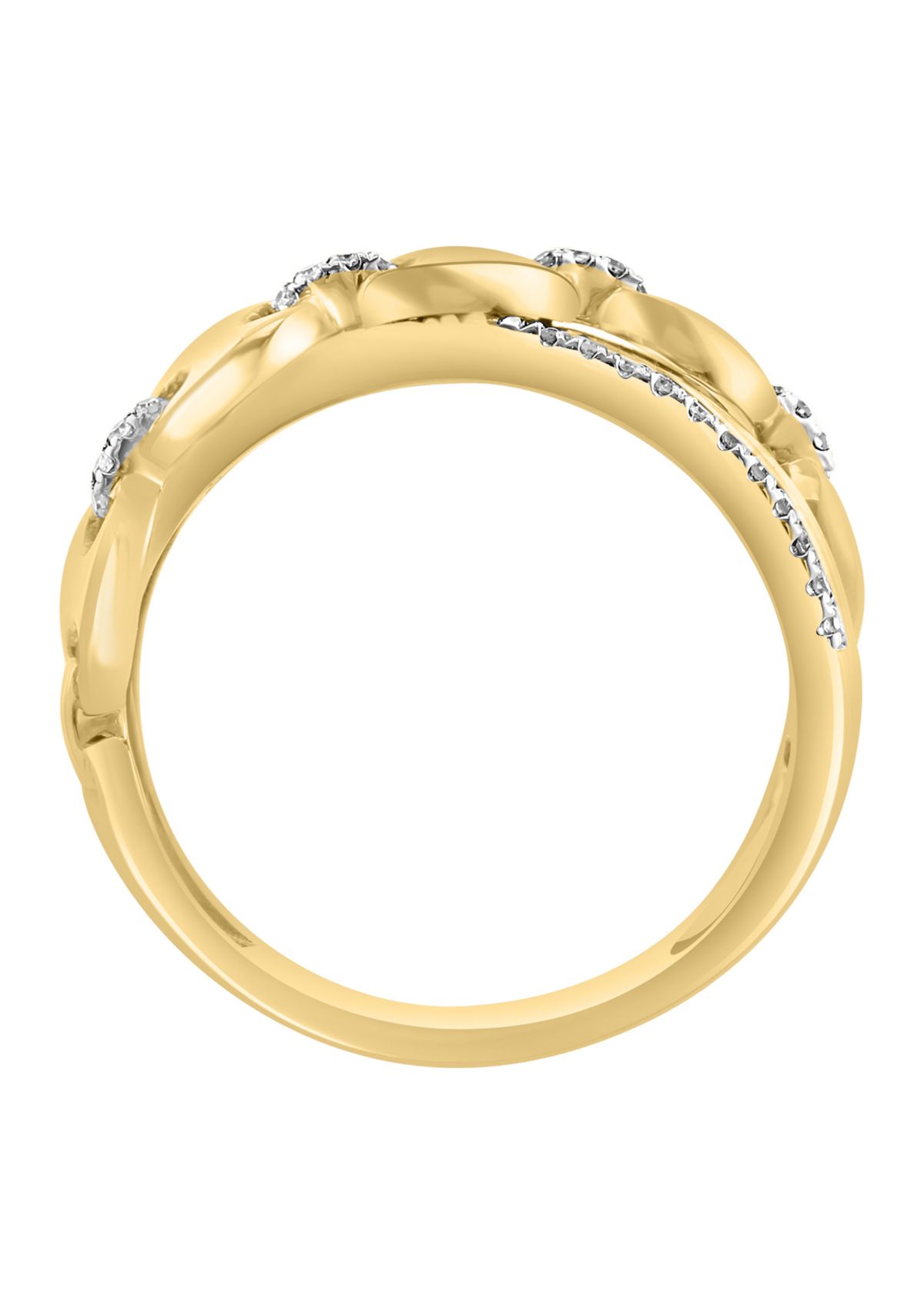 1/6 ct. t.w. Diamond Crossover Ring in Gold Over Silver