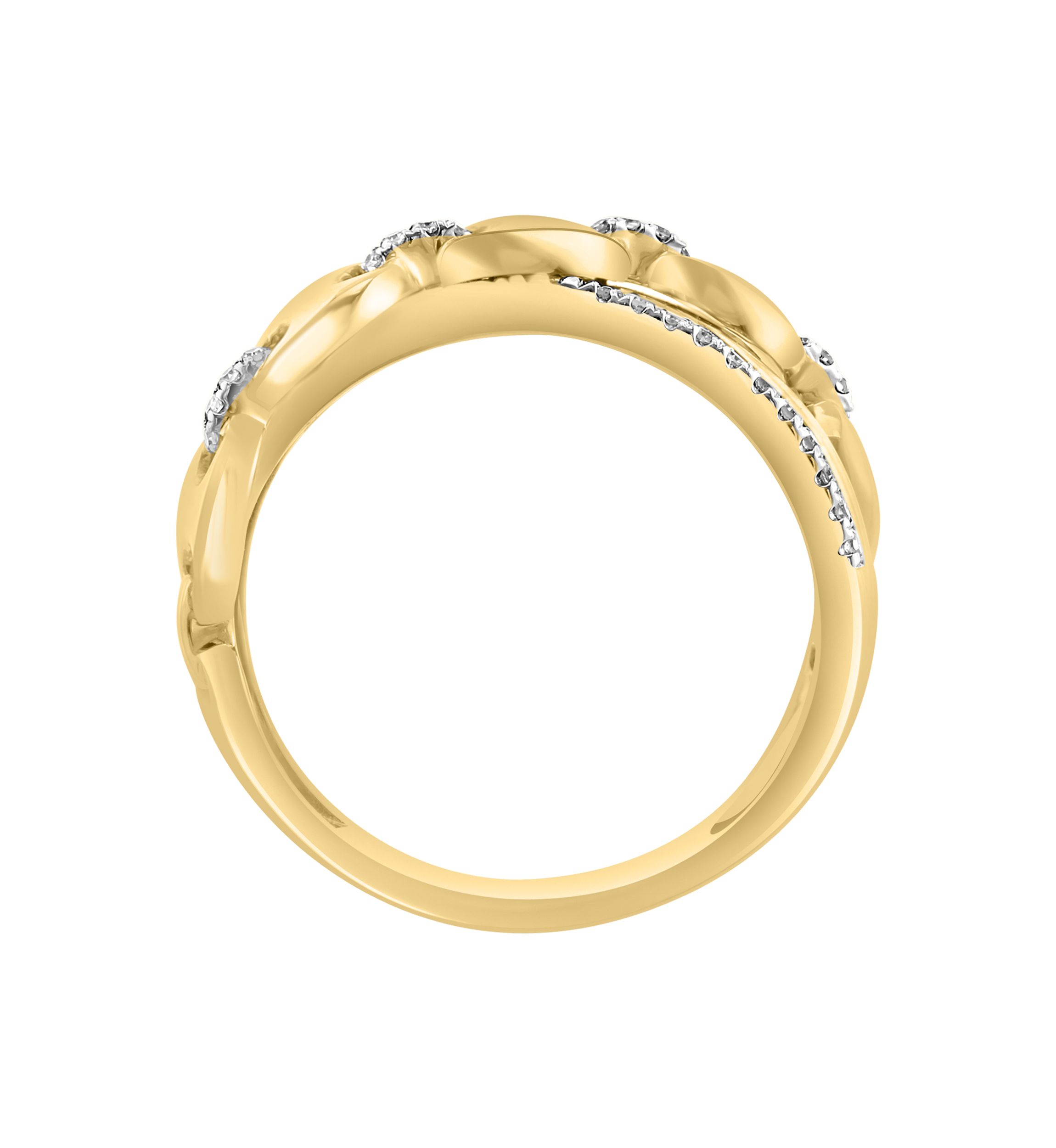 1/6 ct. t.w. Diamond Crossover Ring in Gold Over Silver