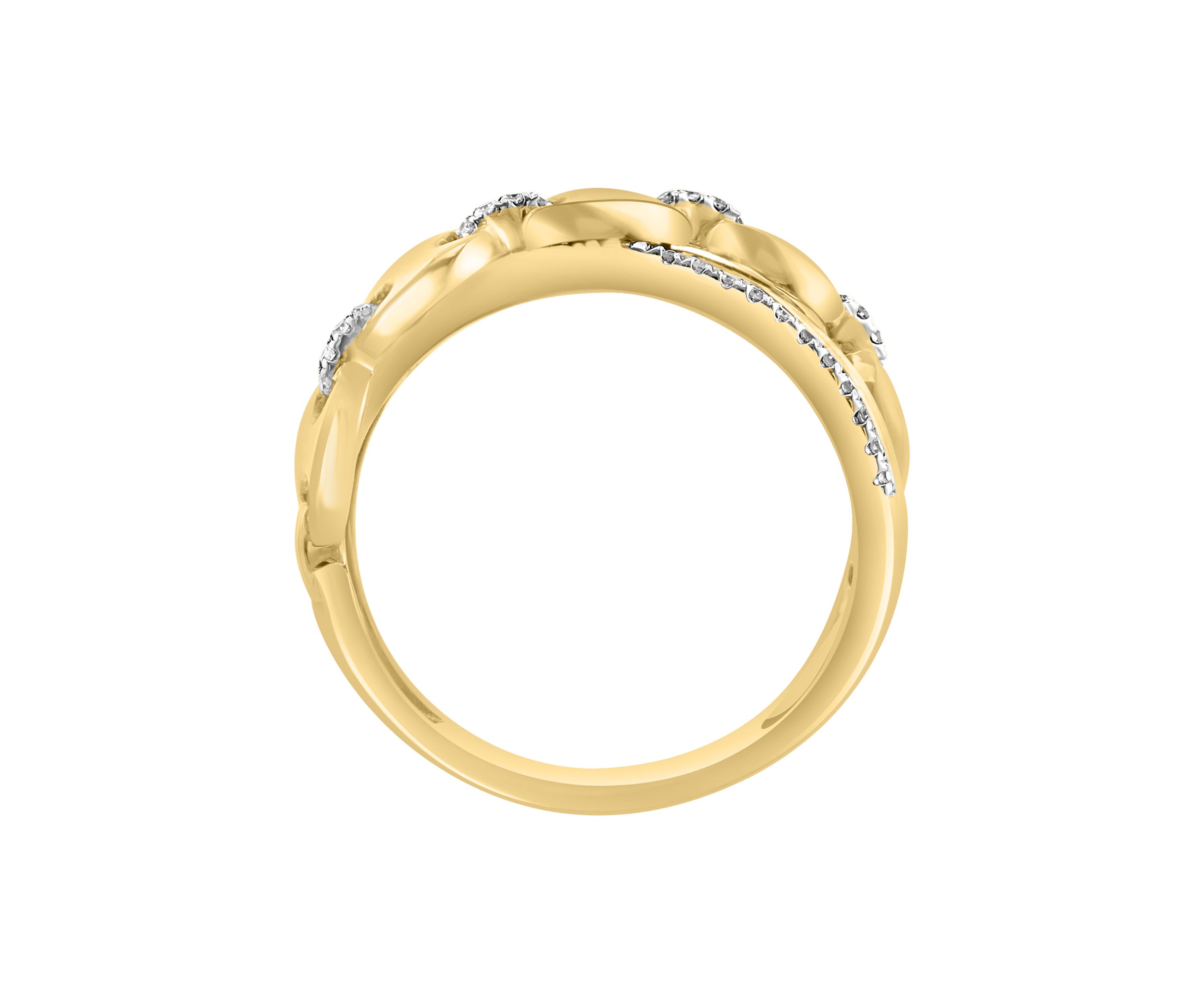 1/6 ct. t.w. Diamond Crossover Ring in Gold Over Silver