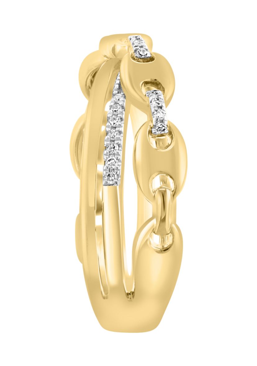 1/6 ct. t.w. Diamond Crossover Ring in Gold Over Silver