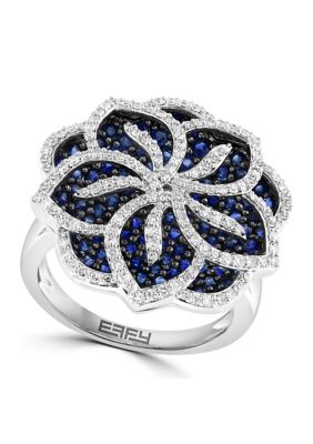 Effy 14K White Gold Diamond Sapphire Ring