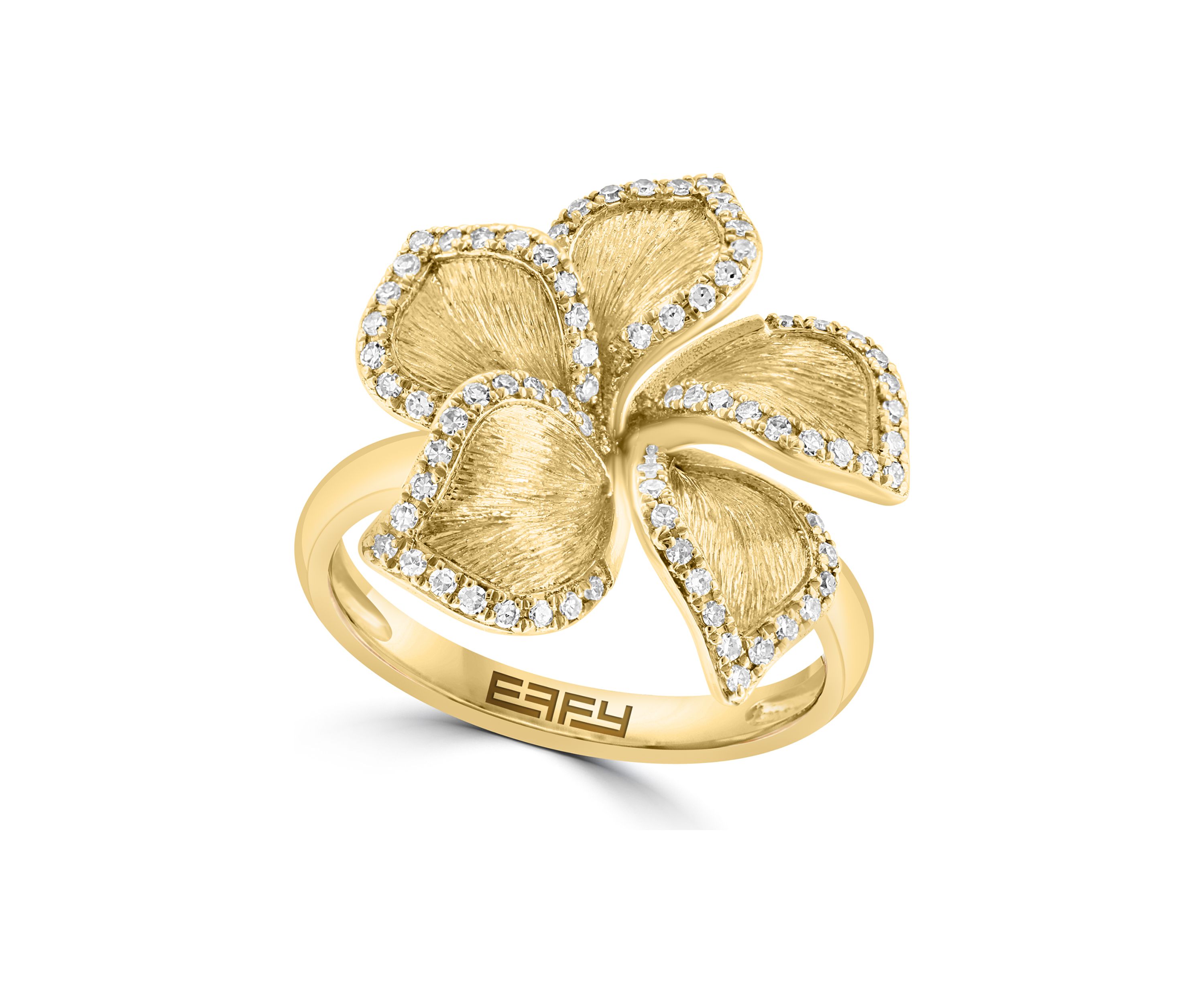 1/3 ct. t.w. Diamond Flower Ring in 14K Yellow Gold