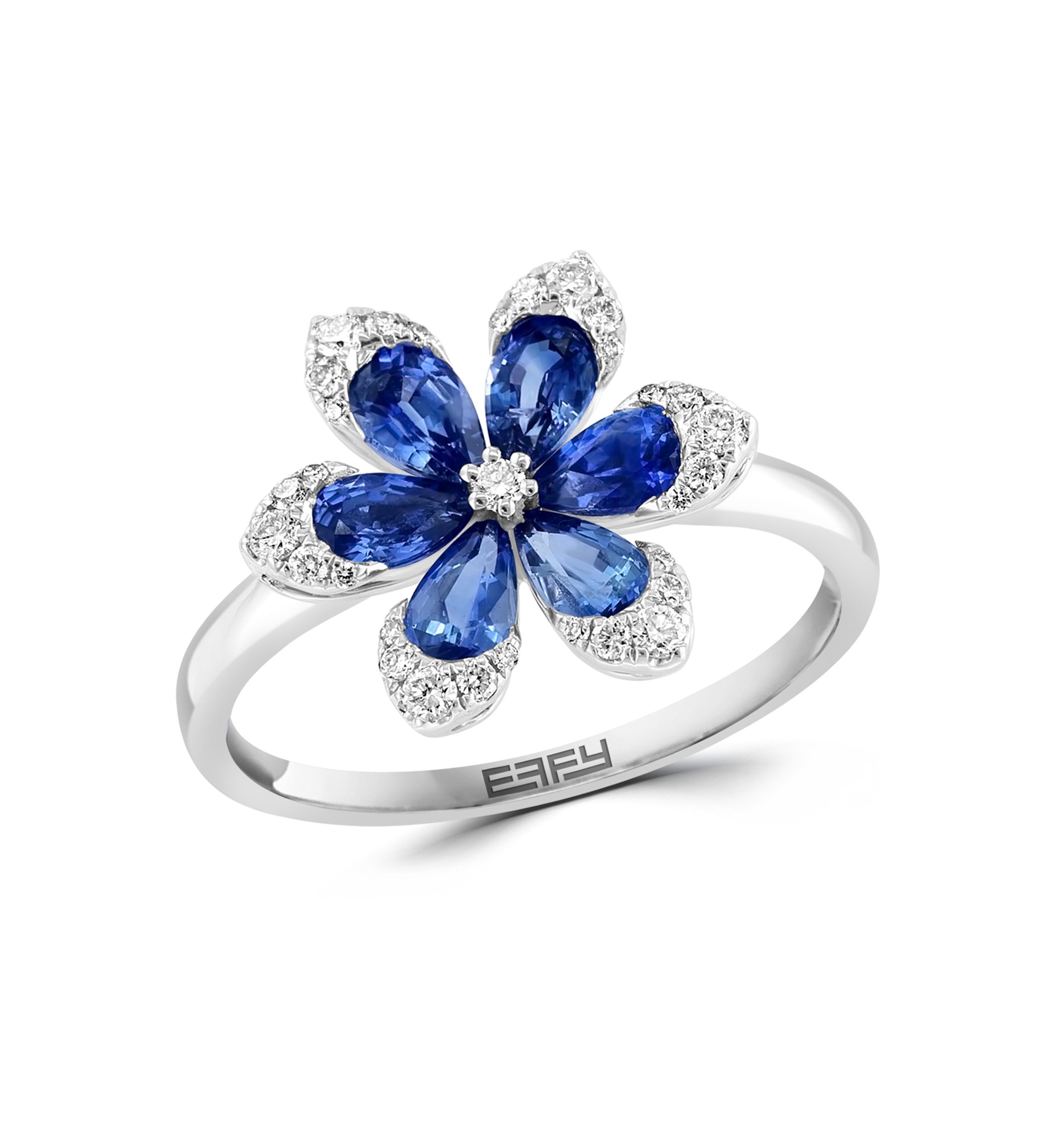 1/5 ct. t.w. Diamond and 1.71 ct. t.w. Sapphire Ring in  14K White Gold 