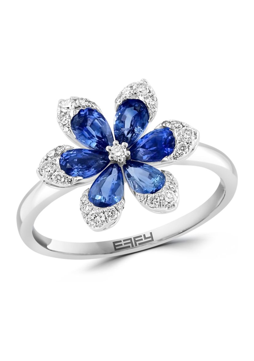 1/5 ct. t.w. Diamond and 1.71 ct. t.w. Sapphire Ring in  14K White Gold 