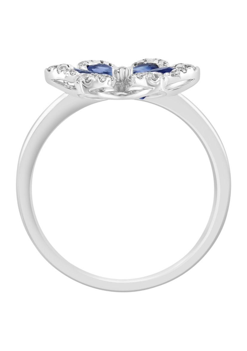1/5 ct. t.w. Diamond and 1.71 ct. t.w. Sapphire Ring in  14K White Gold 