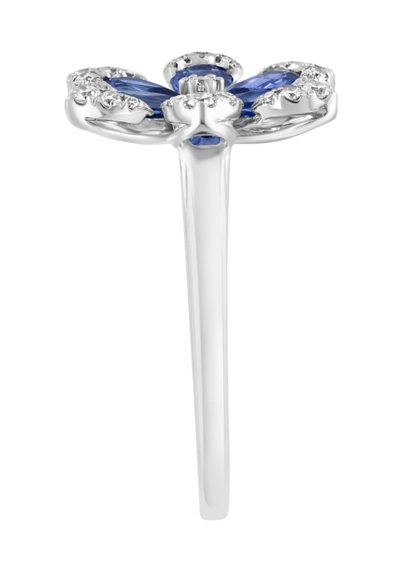 1/5 ct. t.w. Diamond and 1.71 ct. t.w. Sapphire Ring in  14K White Gold 