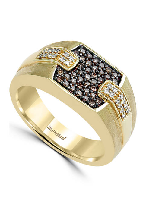 3/8 ct. t.w. Espresso and White Diamond Ring in 14K Yellow Gold