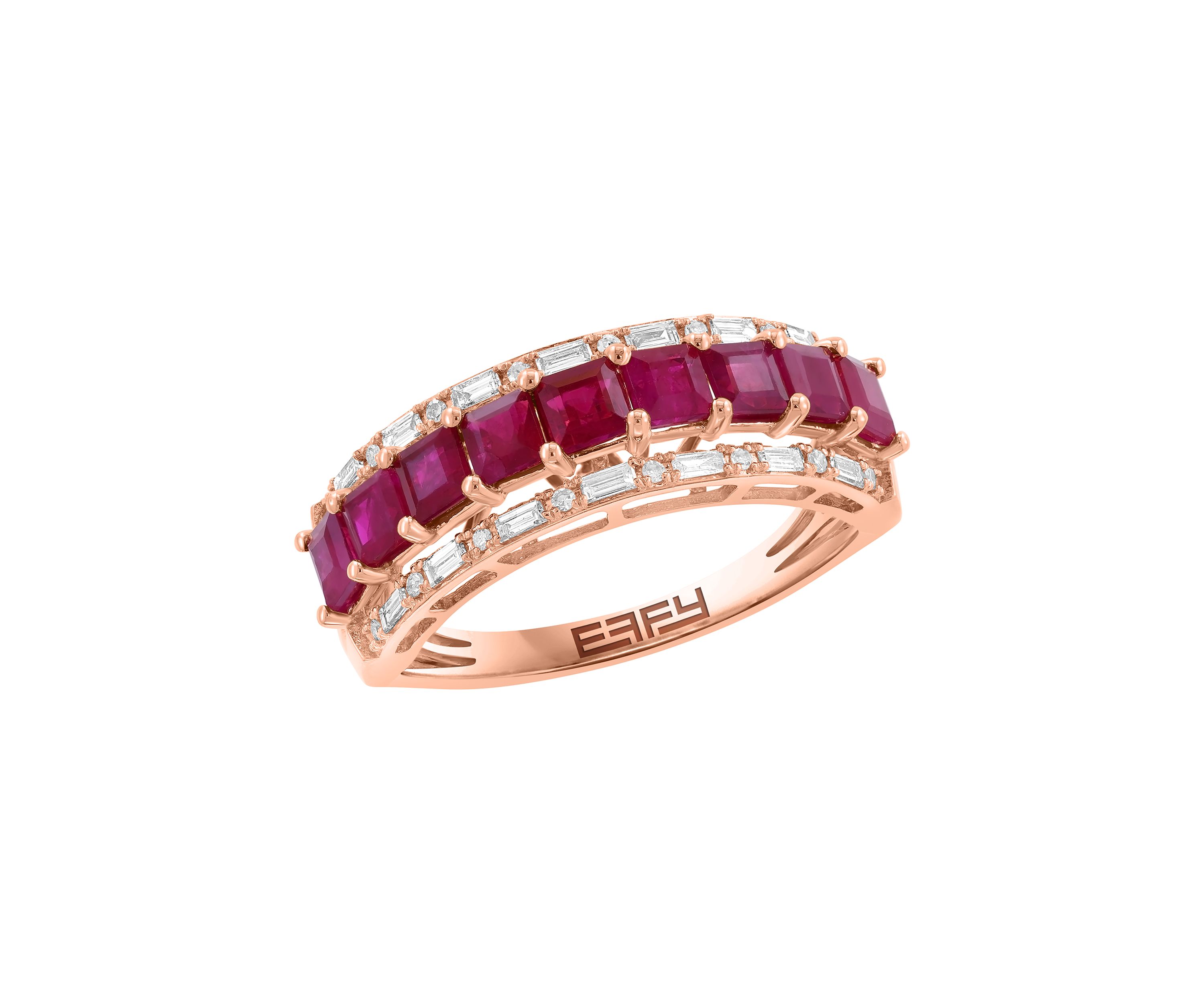 1/5 ct. t.w. Diamond and 1.54 ct. t.w. Ruby Ring in 14K Rose Gold