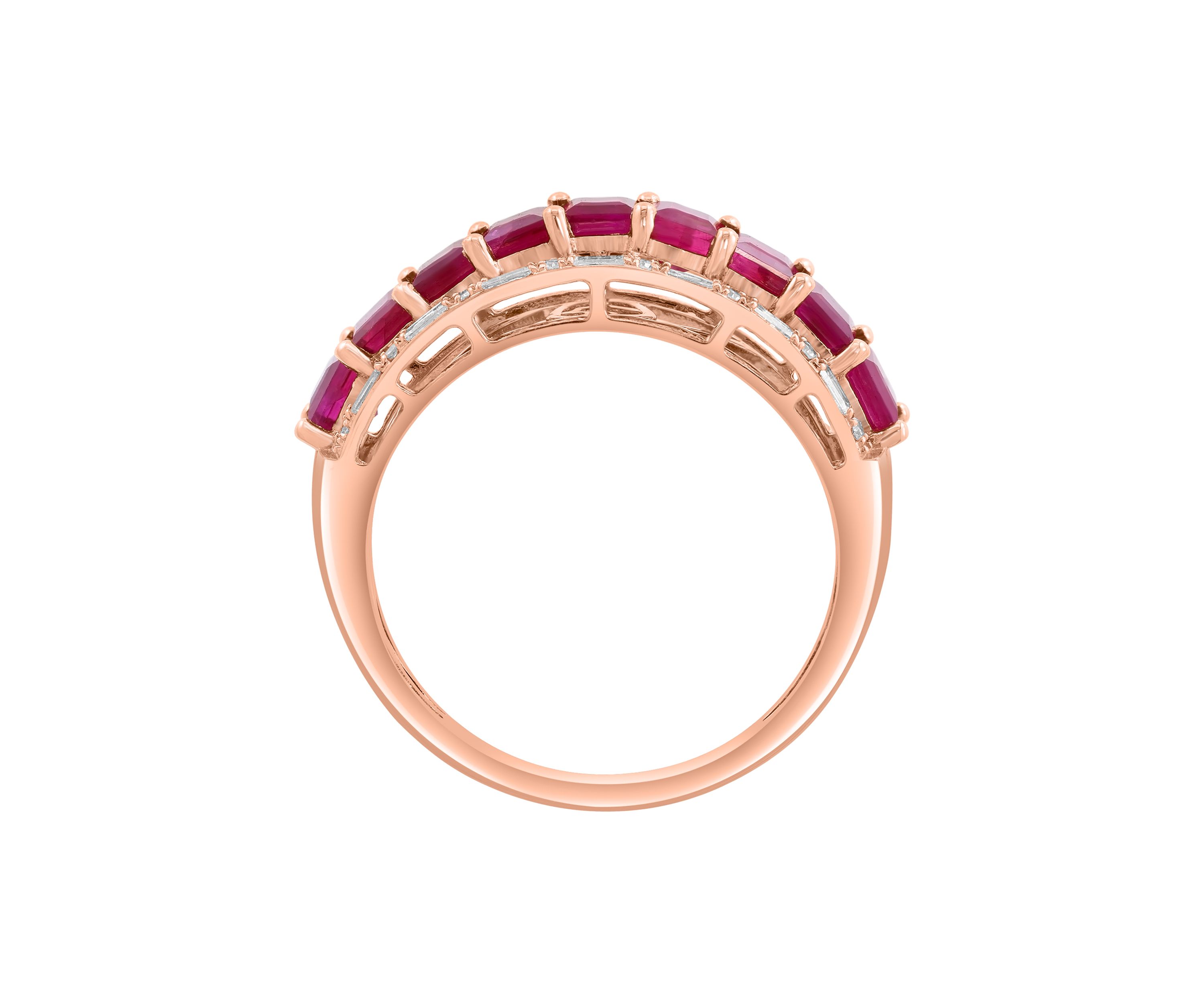 1/5 ct. t.w. Diamond and 1.54 ct. t.w. Ruby Ring in 14K Rose Gold