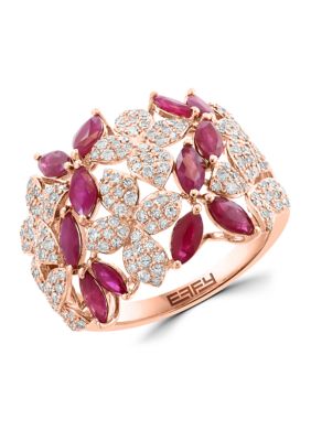 Effy 5/8 ct. t.w. Ruby, 1.72 ct. t.w. Diamond Ring in 14K Rose Gold -  5400452WZ0IS48DR6