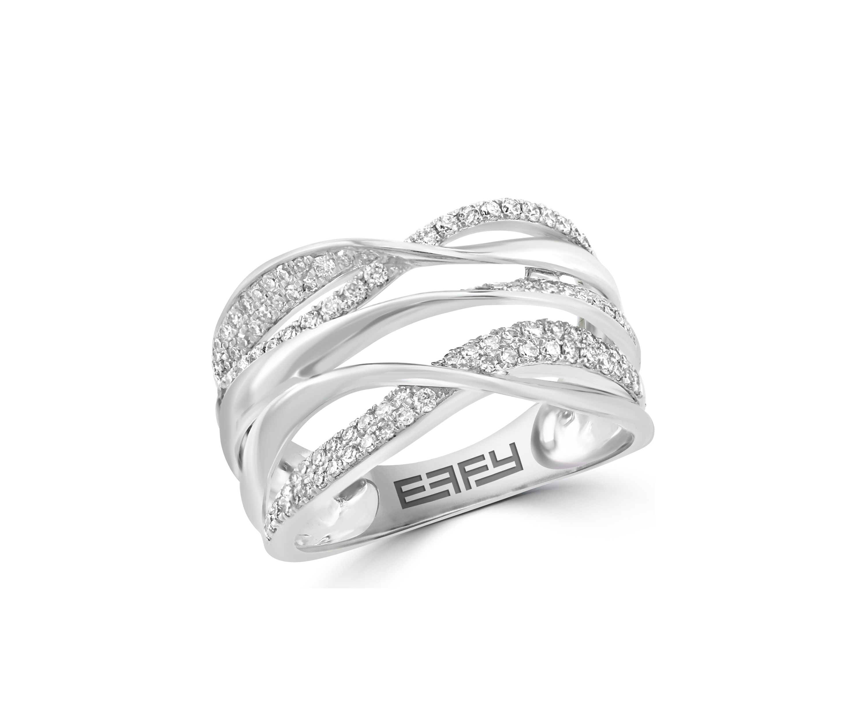 1/2 ct. t.w. Diamond Crossover Ring in Sterling Silver