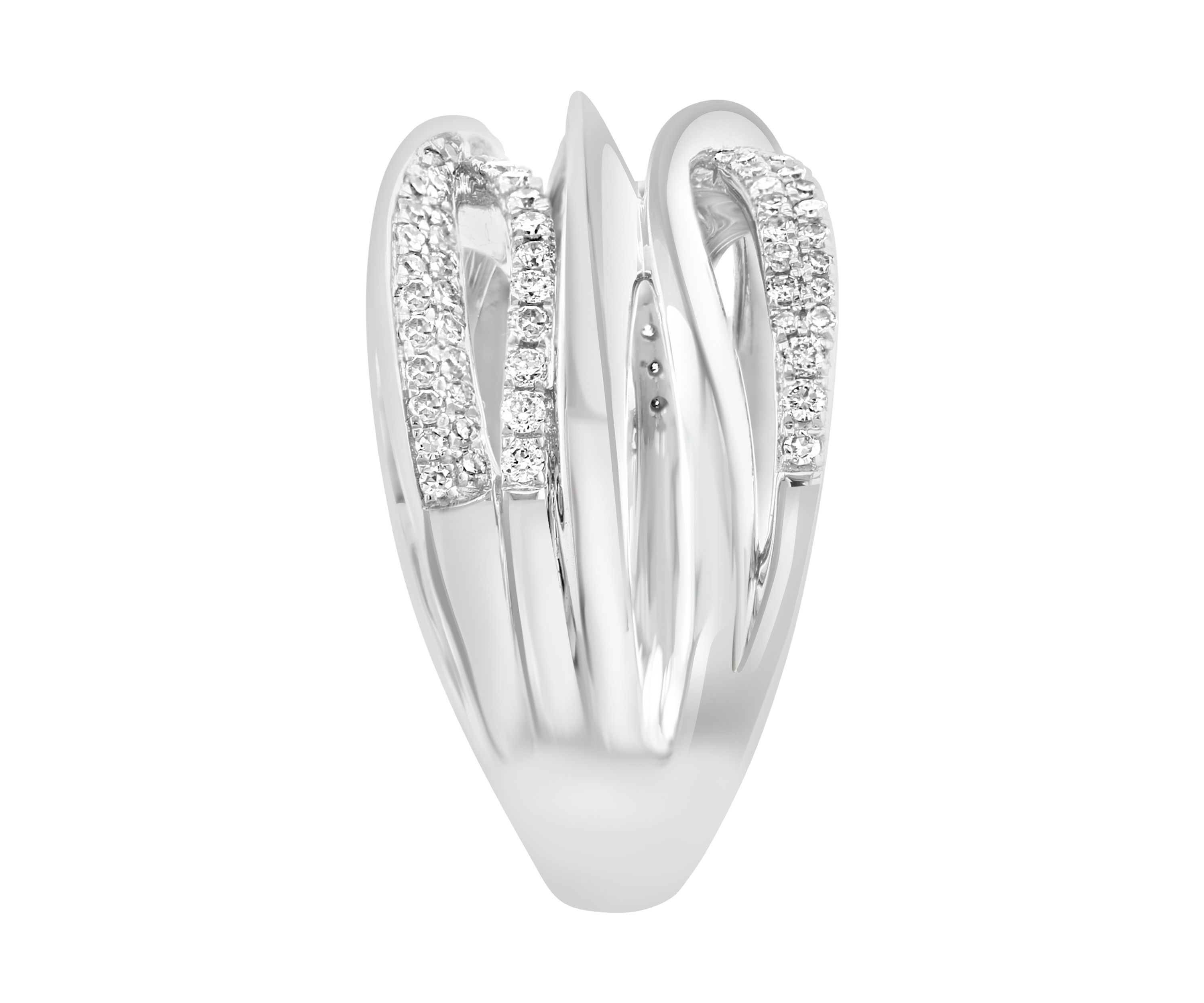 1/2 ct. t.w. Diamond Crossover Ring in Sterling Silver