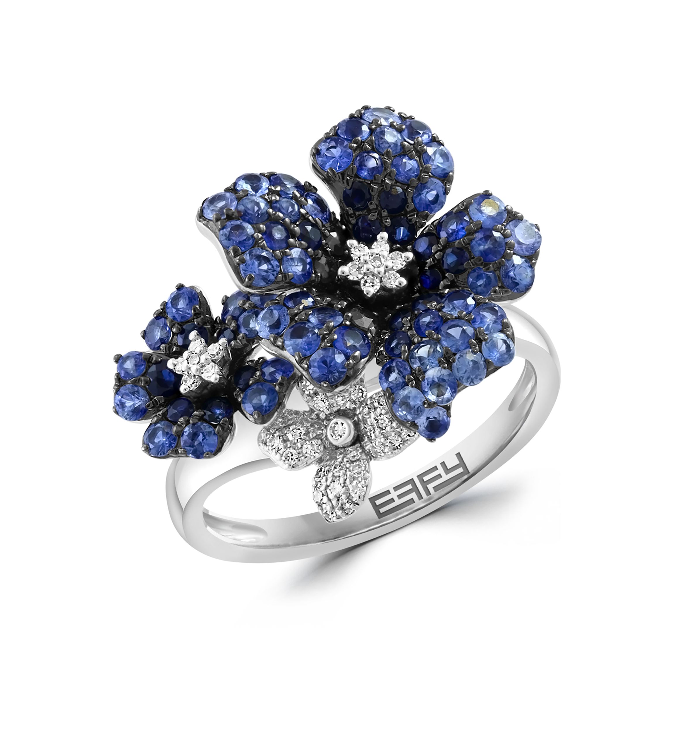 1/8 ct. t.w. Diamond and 1.53 ct t.w. Sapphire Ring in 14K White Gold 