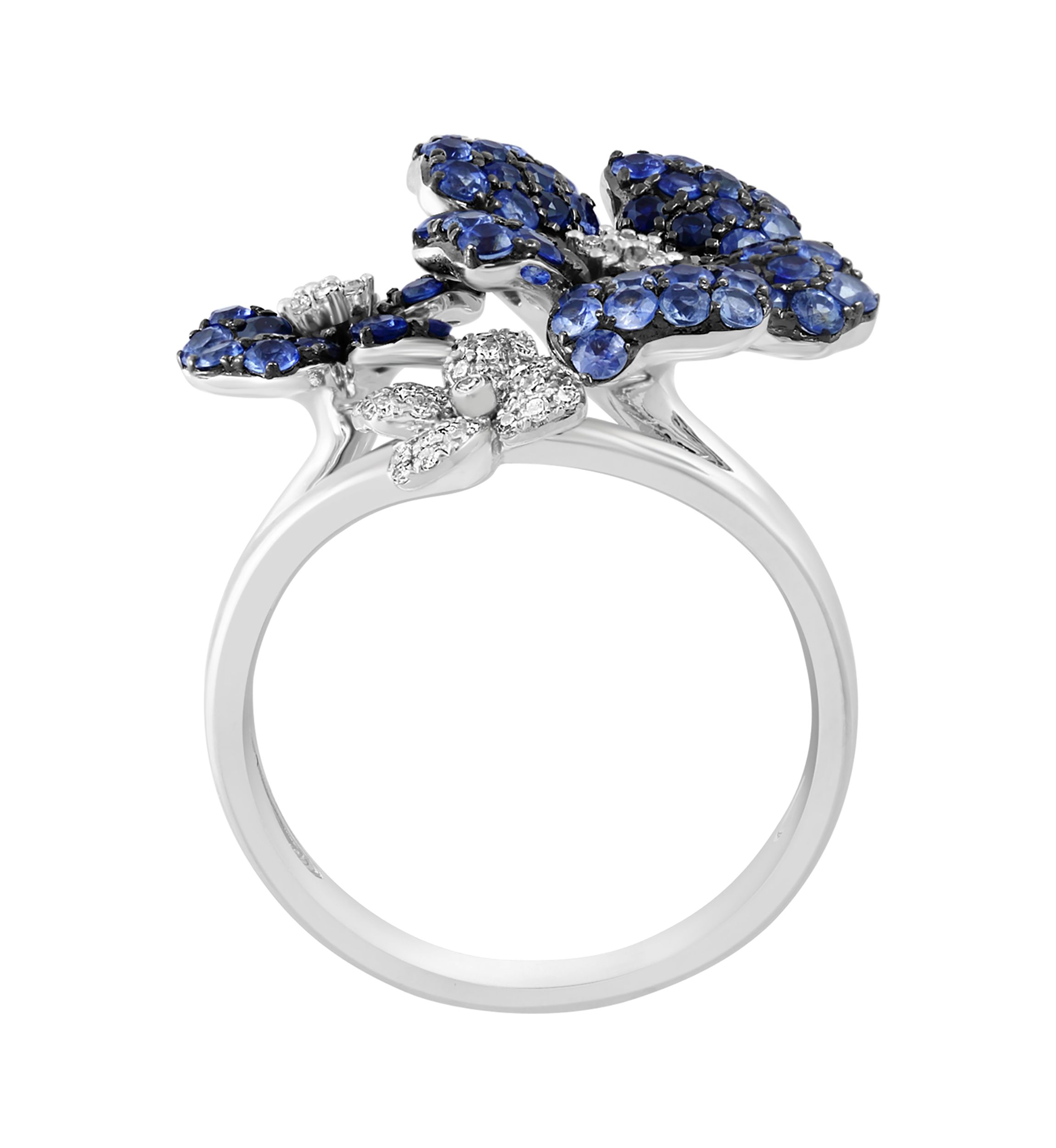 1/8 ct. t.w. Diamond and 1.53 ct t.w. Sapphire Ring in 14K White Gold 