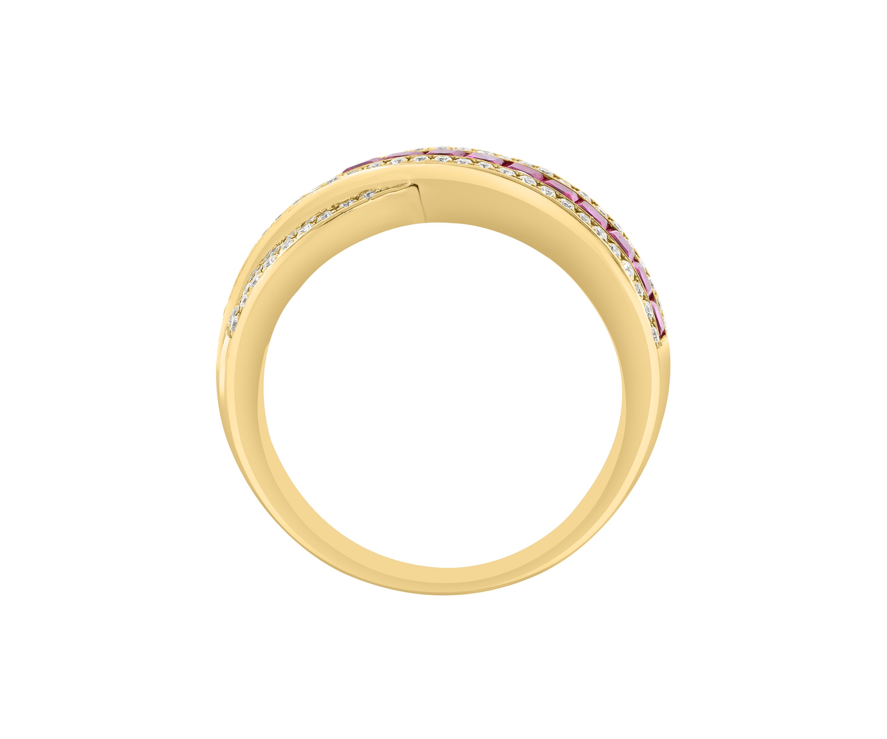 1/3 ct. t.w. Diamond, 7/8 ct. t.w. Ruby Ring in 14K Yellow Gold